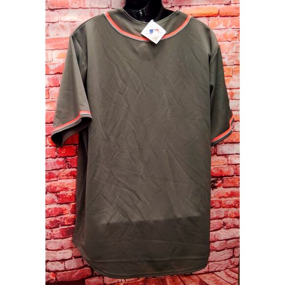 Majestic Jersey Men's XL Gray MLB Baseball Sports Short Sleeve Button Front - Picture 6 of 7